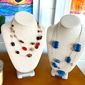 Reitman’s costume jewelry lot of 2 necklaces, chunky beading, good condition